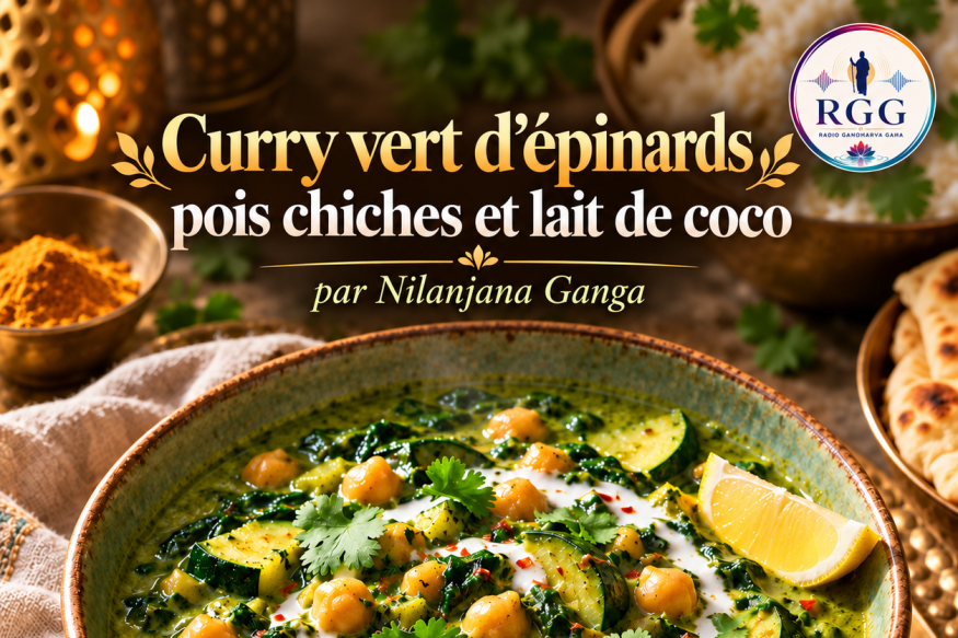 Curry vert d’épinards, pois chiches et lait de coco par Nilanjana Ganga
